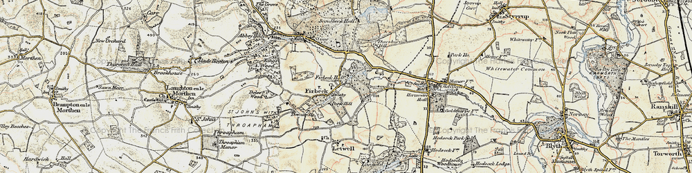Old map of Firbeck in 1903
