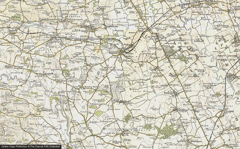 Old Map of Historic Map covering Thorp Perrow in 1904