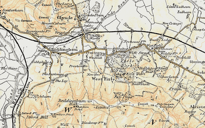 Old map of Firle in 1898