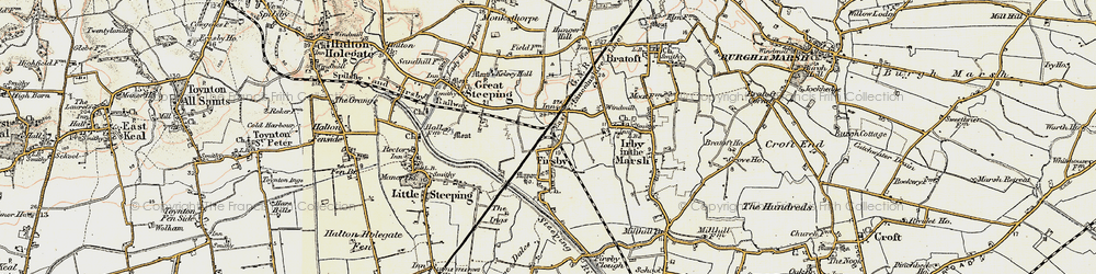Old map of Firsby in 1901-1903