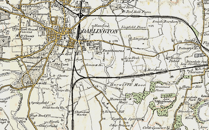 Old map of Hurworth Moor in 1903-1904