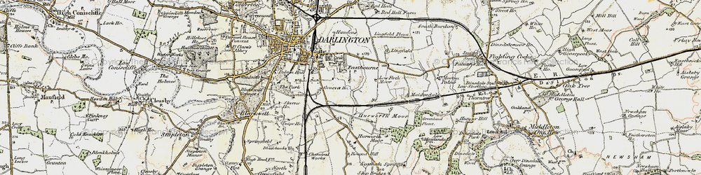Old map of Hurworth Moor in 1903-1904