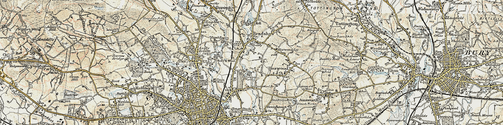 Old map of Firwood Fold in 1903
