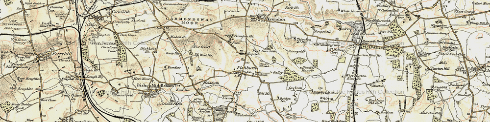 Old map of Fishburn in 1903-1904