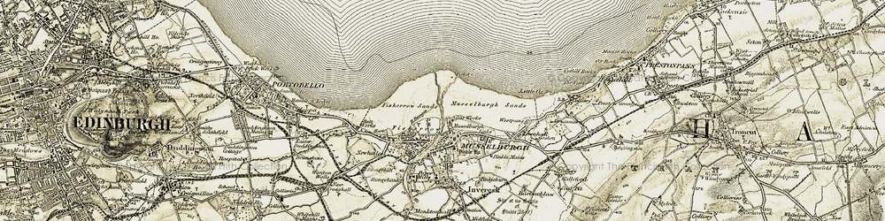 Old map of Fisherrow in 1903-1904