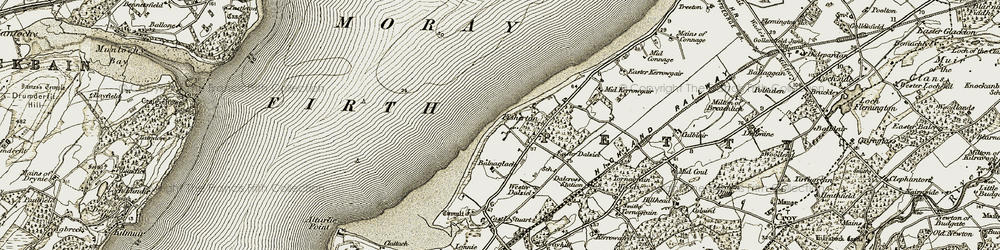 Old map of Balnaglack in 1911-1912