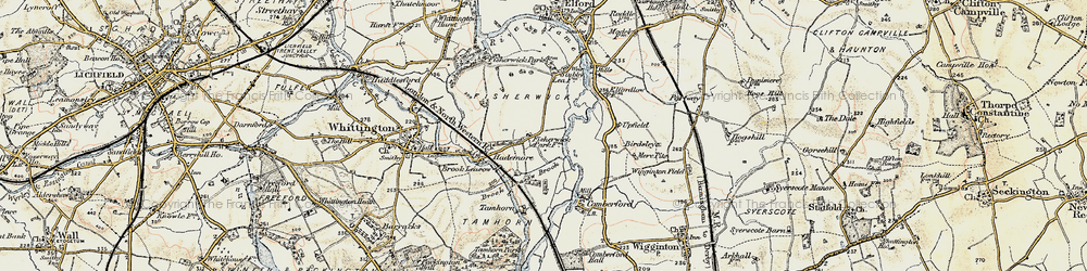 Old map of Fisherwick in 1902