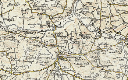 Old map of Arnold's Fishleigh in 1899-1900
