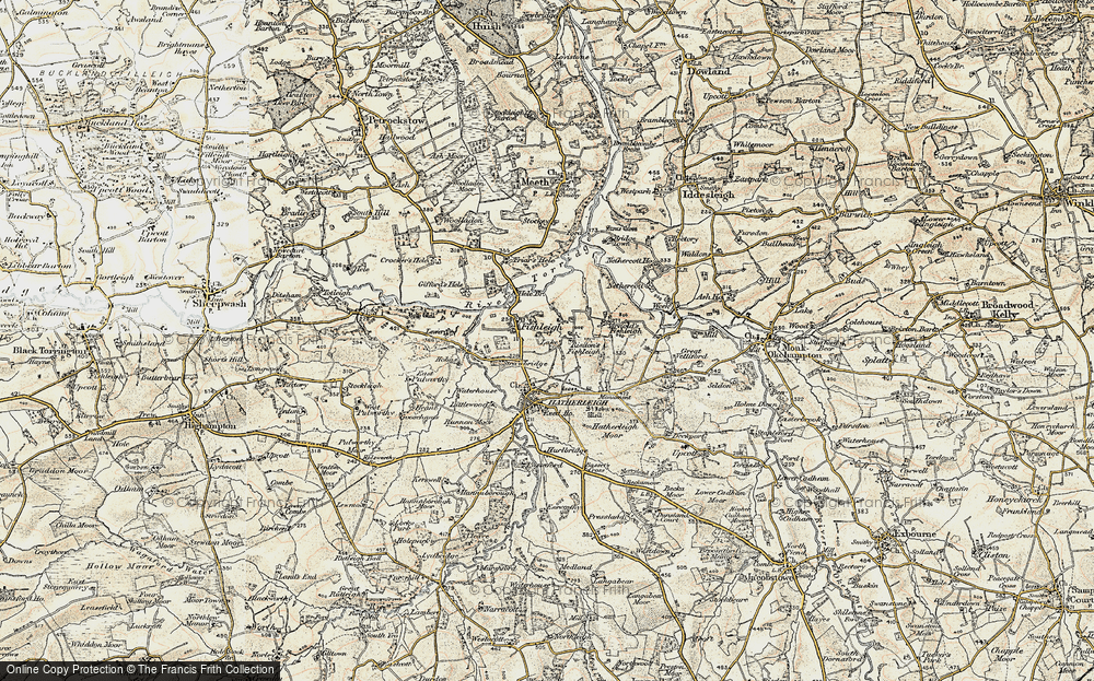 Old Map of Fishleigh Castle, 1899-1900 in 1899-1900