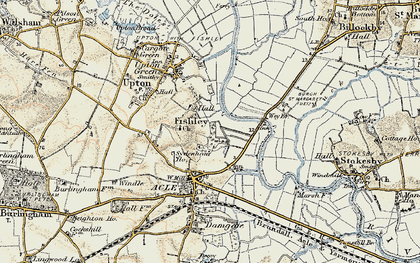 Old map of Acle Br in 1901-1902