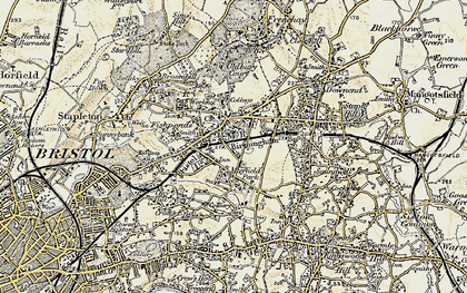Old map of Fishponds in 1899
