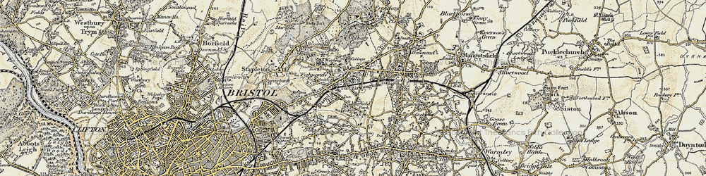 Old map of Fishponds in 1899
