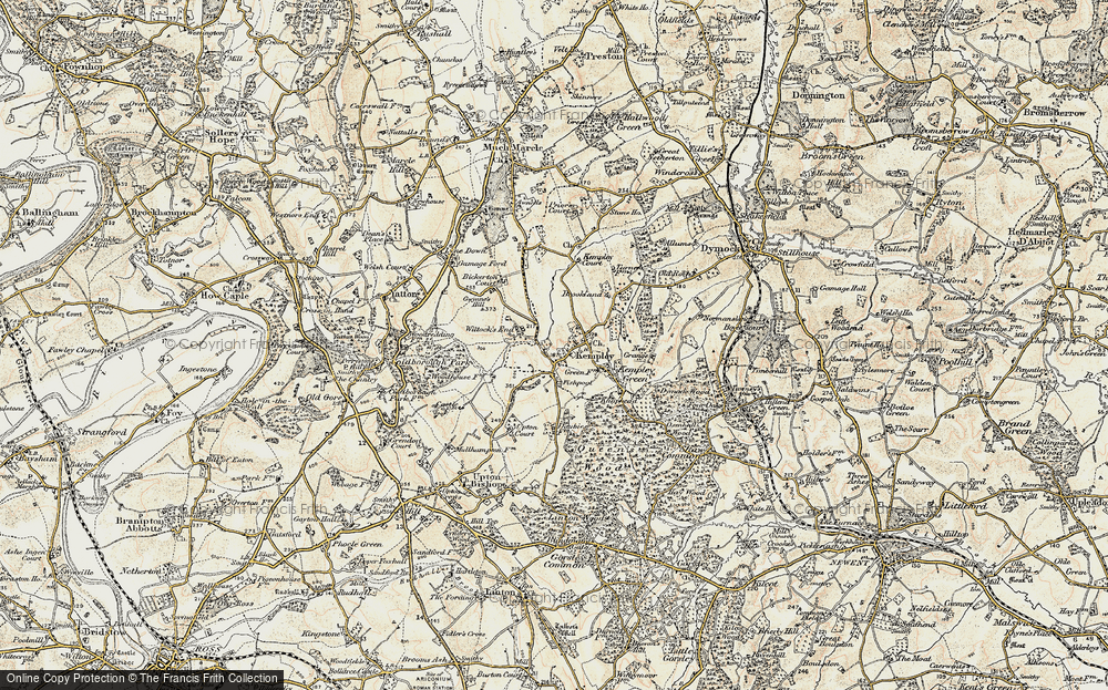 Old Map of Historic Map covering Whittocks End in 1899-1900