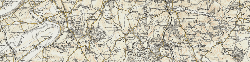 Old map of Whittocks End in 1899-1900