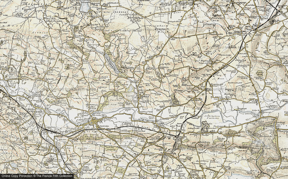 Old Map of Historic Map covering Leathley Br in 1903-1904