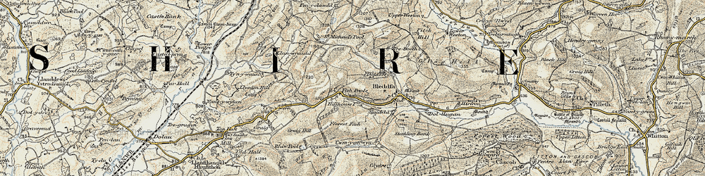 Old map of Fishpools in 1901-1903