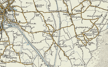 Old map of Fishtoft in 1901-1902