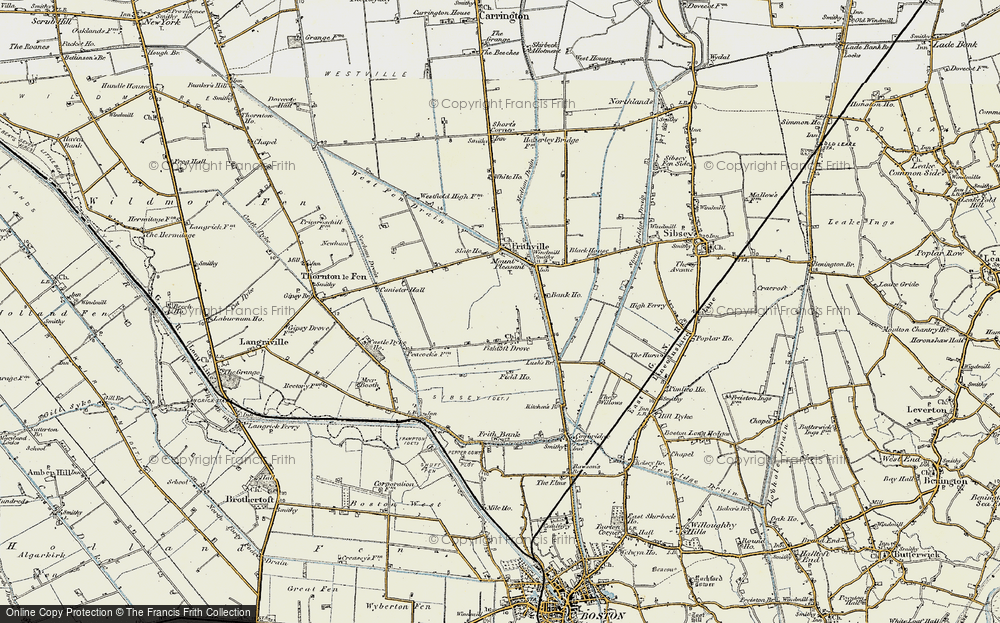 Old Map of Fishtoft Drove, 1901-1902 in 1901-1902