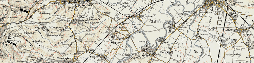 Old map of Fiskerton in 1902-1903
