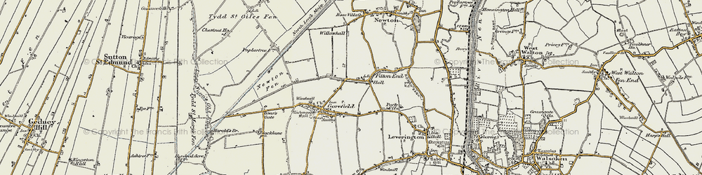 Old map of Fitton End in 1901-1902