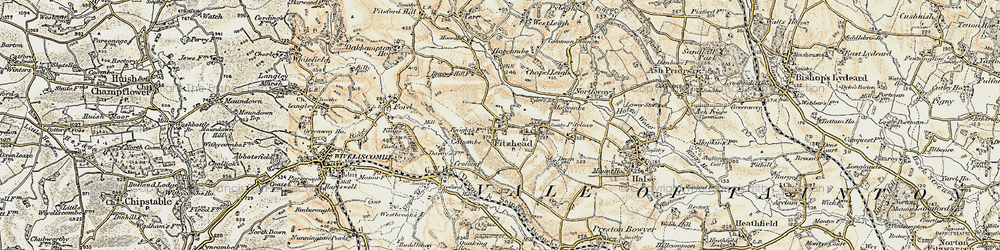 Old map of Fitzhead in 1898-1900