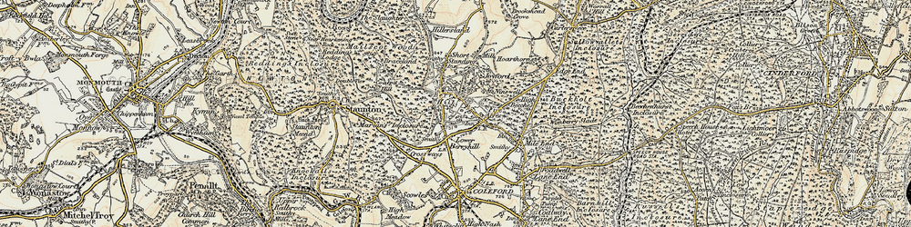 Old map of Five Acres in 1899-1900
