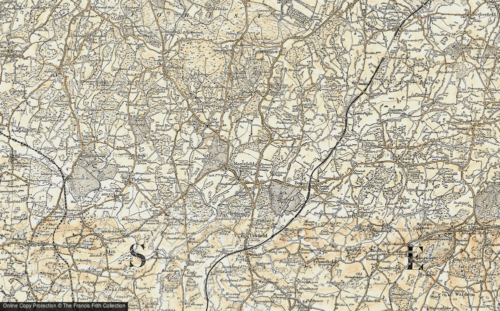 Old Map of Five Ash Down, 1898 in 1898