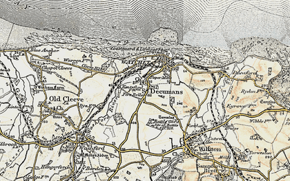 Old map of Five Bells in 1898-1900