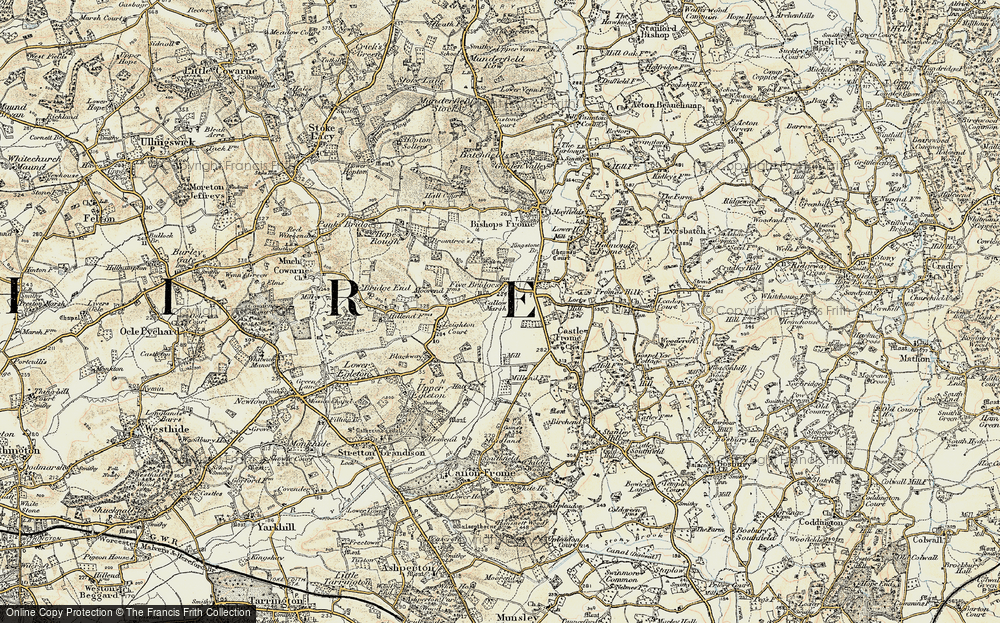 Old Map of Five Bridges, 1899-1901 in 1899-1901
