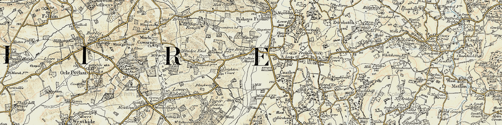 Old map of Five Bridges in 1899-1901