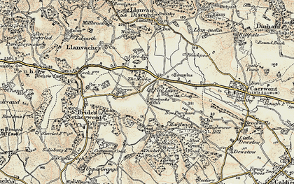 Old map of Five Lanes in 1899-1900