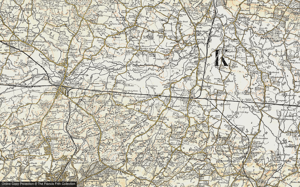 Old Map of Five Oak Green, 1897-1898 in 1897-1898