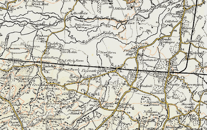 Old map of Five Oak Green in 1897-1898