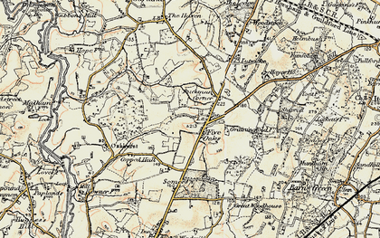 Old map of Five Oaks in 1898