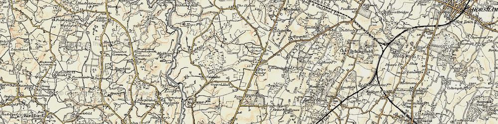 Old map of Five Oaks in 1898