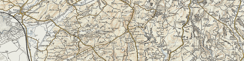Old map of Five Roads in 1900-1901