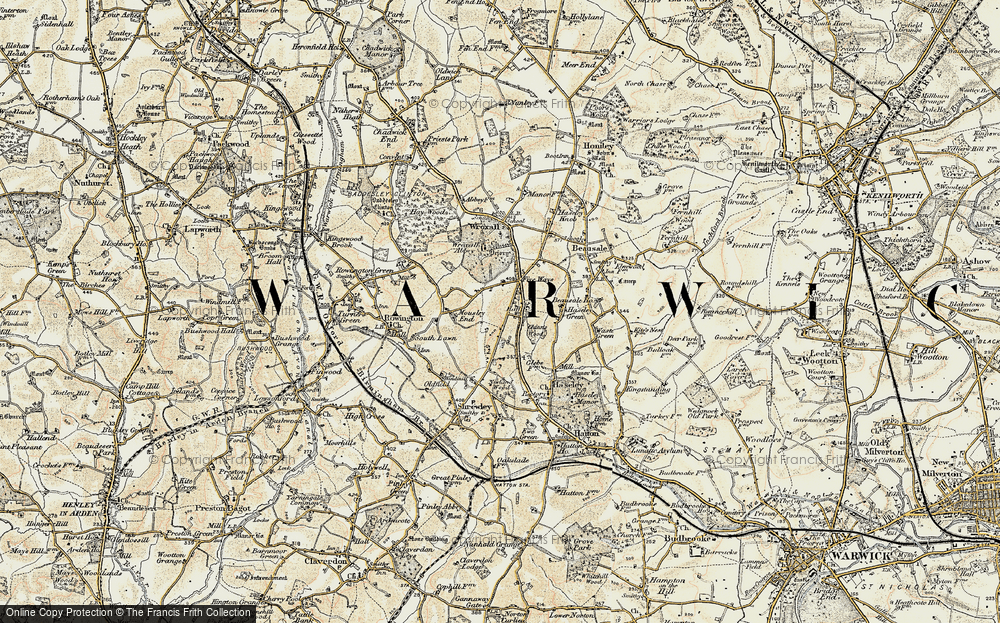 Old Map of Five Ways, 1901-1902 in 1901-1902