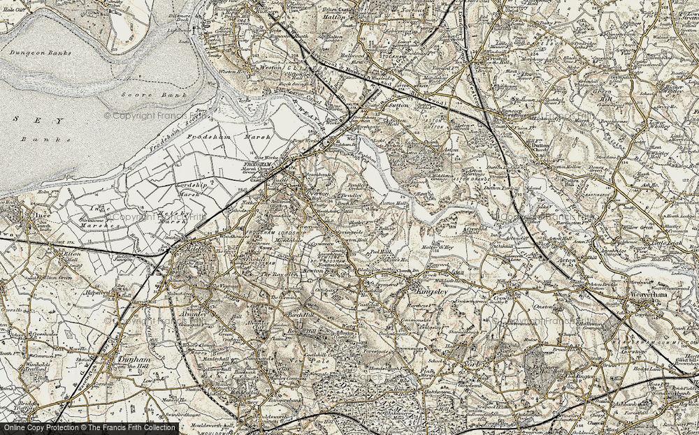 Old Map of Historic Map covering Bradley Orchard in 1902-1903