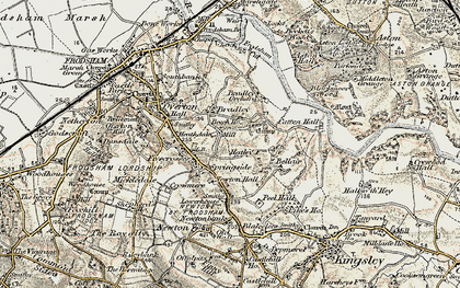 Old map of Bradley in 1902-1903