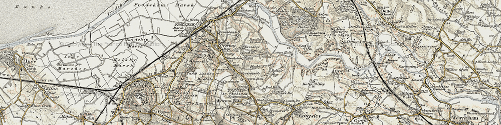 Old map of Fivecrosses in 1902-1903