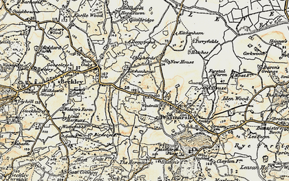 Old map of Flackley Ash in 1898