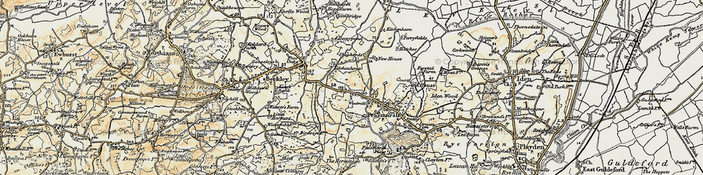 Old map of Flackley Ash in 1898