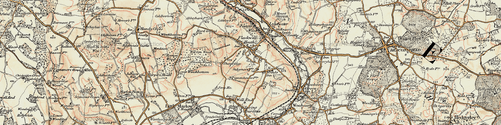 Old map of Flackwell Heath in 1897-1898