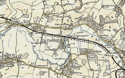 Old map of Fladbury in 1899-1901