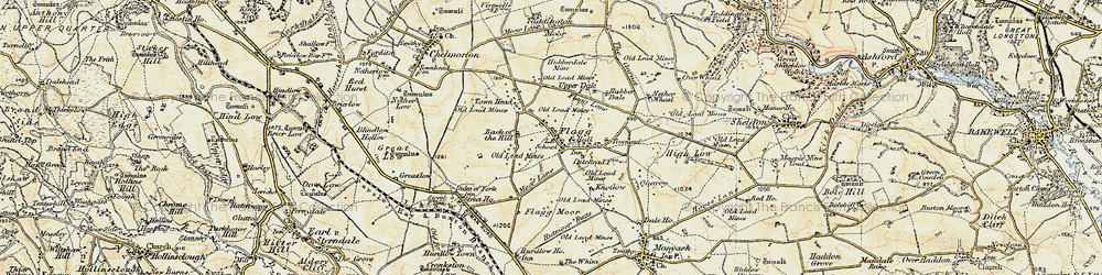 Old map of Flagg in 1902-1903