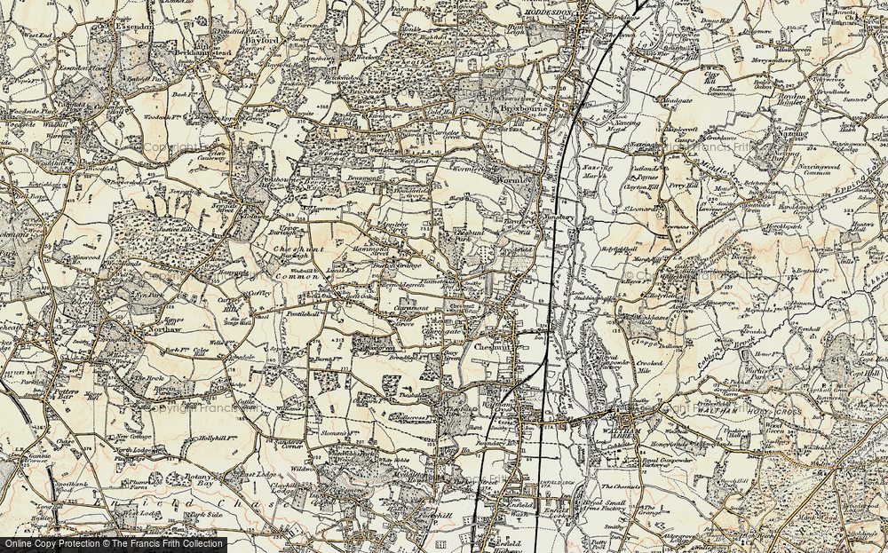Old Map of Flamstead End, 1897-1898 in 1897-1898