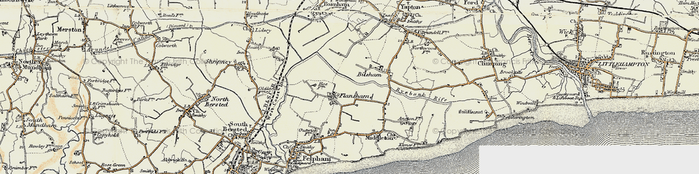 Old map of Flansham in 1897-1899