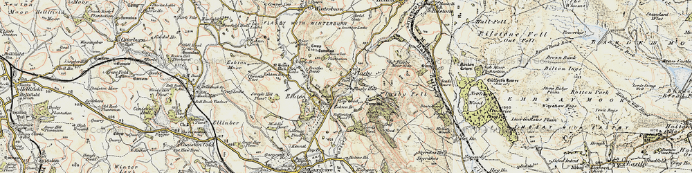 Old map of Flasby in 1903-1904