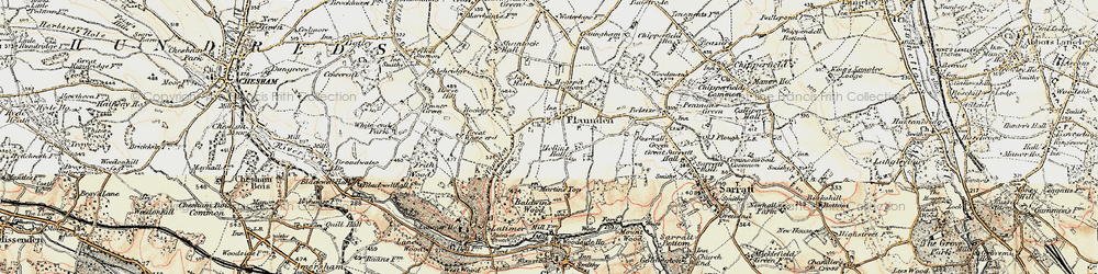 Old map of Baldwin's Wood in 1897-1898