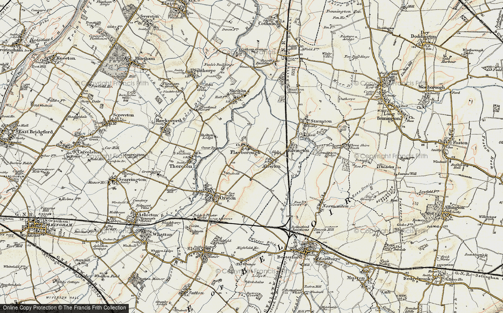 Old Map of Flawborough, 1902-1903 in 1902-1903
